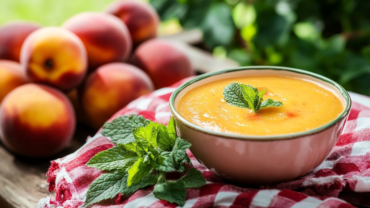 Délice frais : Soupe de pêches rafraîchie à la menthe