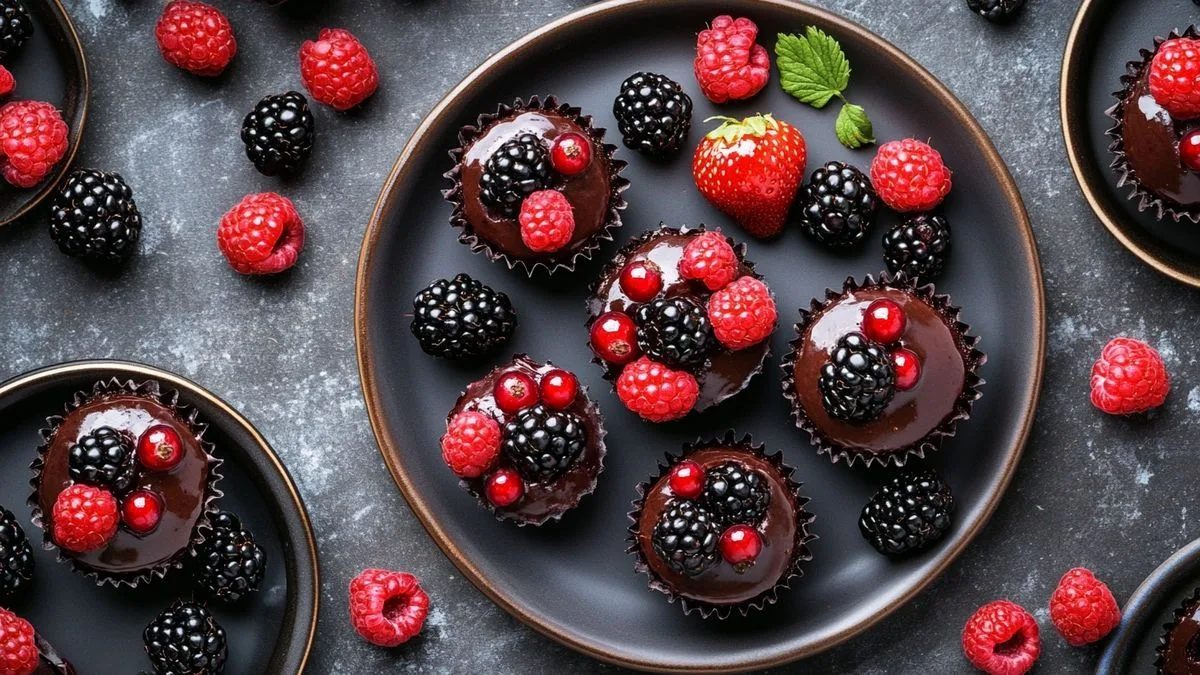 Délicieux muffins véganes aux baies de mûres sauvages