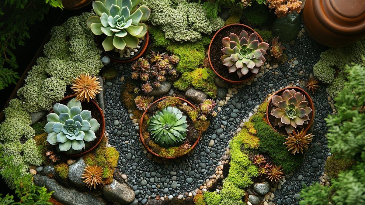 Les plantes succulentes en pots décorés